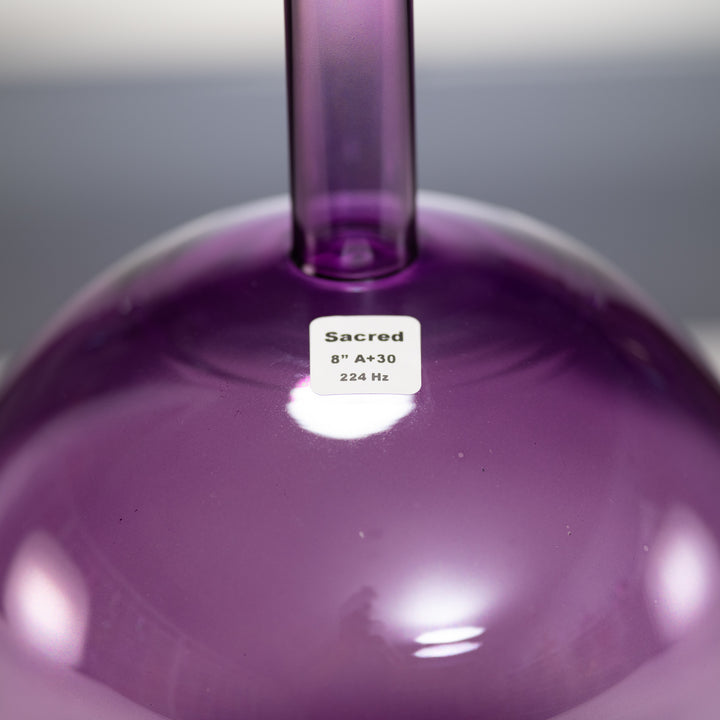 8" A+30 Lavender Lotus Crystal Singing Bowl, Handheld