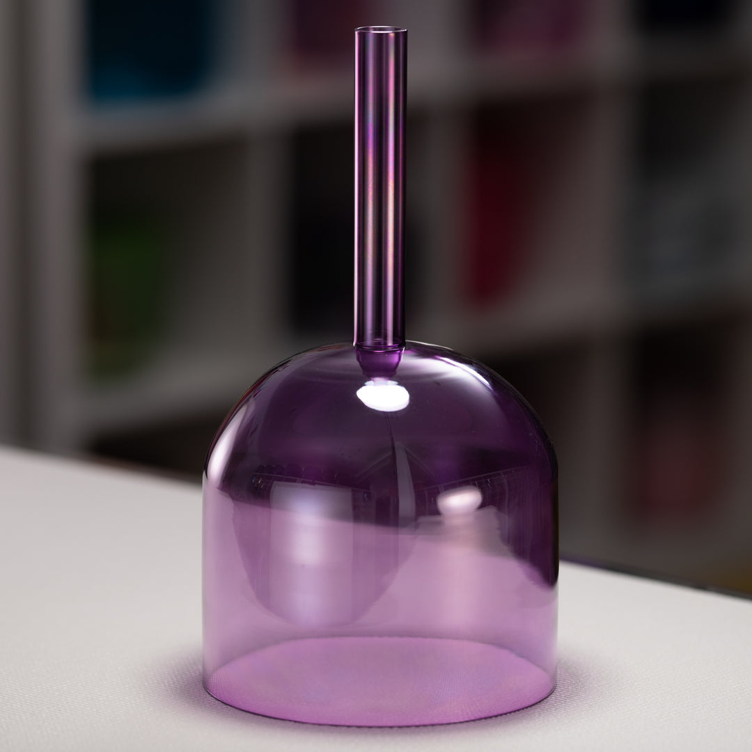 8" A+30 Lavender Lotus Crystal Singing Bowl, Handheld