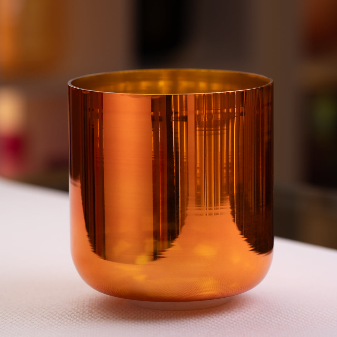 8" C#+21 Solar Soul Crystal Singing Bowl, Gold inside