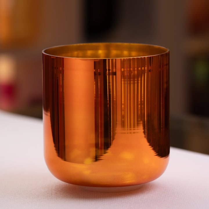 8" C#+21 Solar Soul Crystal Singing Bowl, Gold inside