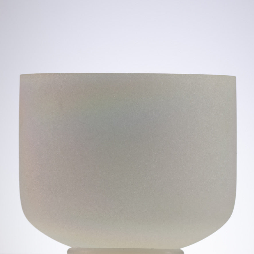 7.75" G-8 White Frosted Singing Bowl with Angel Aura inside
