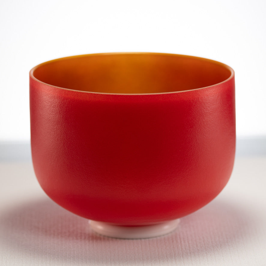9.75" F#-22 Sedona Sunrise Frosted Crystal Singing Bowl