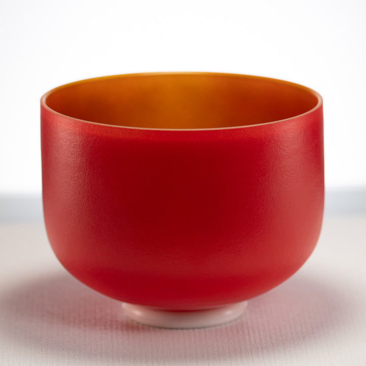 9.75" F#-22 Sedona Sunrise Frosted Crystal Singing Bowl