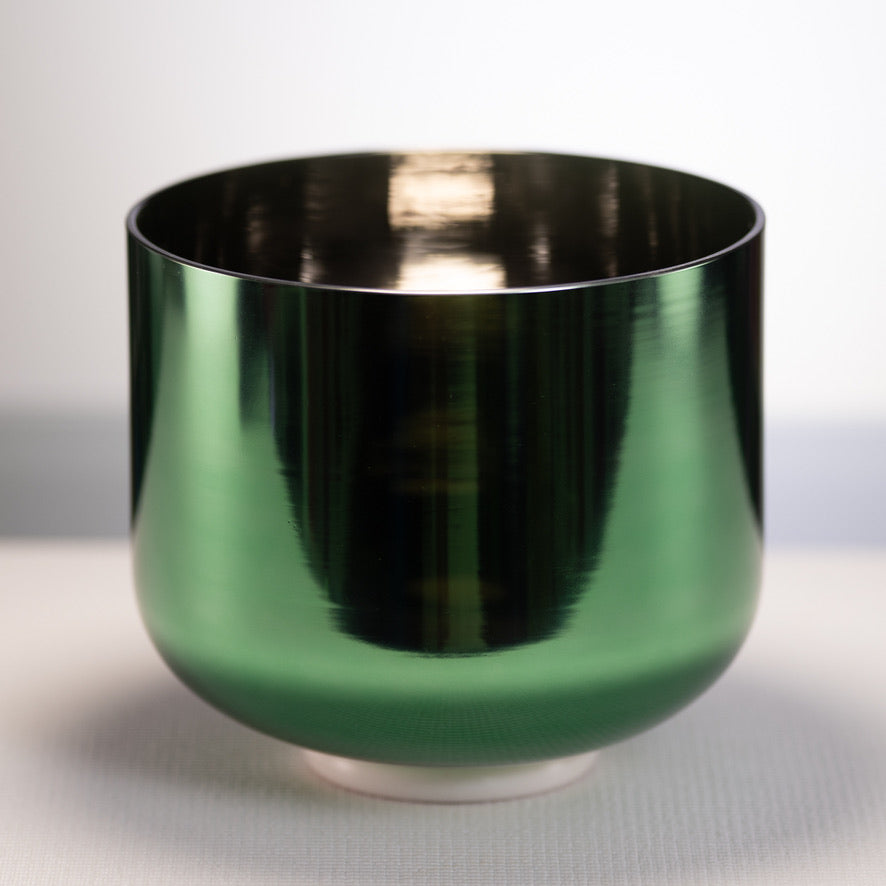 9" C+9 Emerald Heart Crystal Singing Bowl, Perfect Pitch