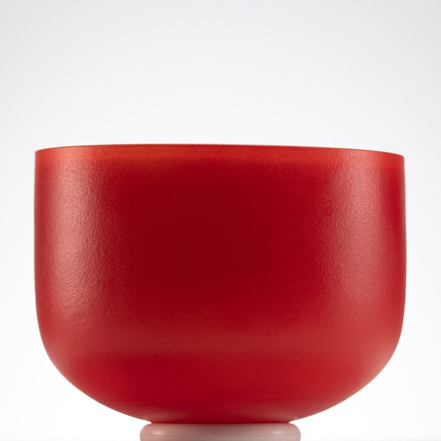 9.75" F#-22 Sedona Sunrise Frosted Crystal Singing Bowl