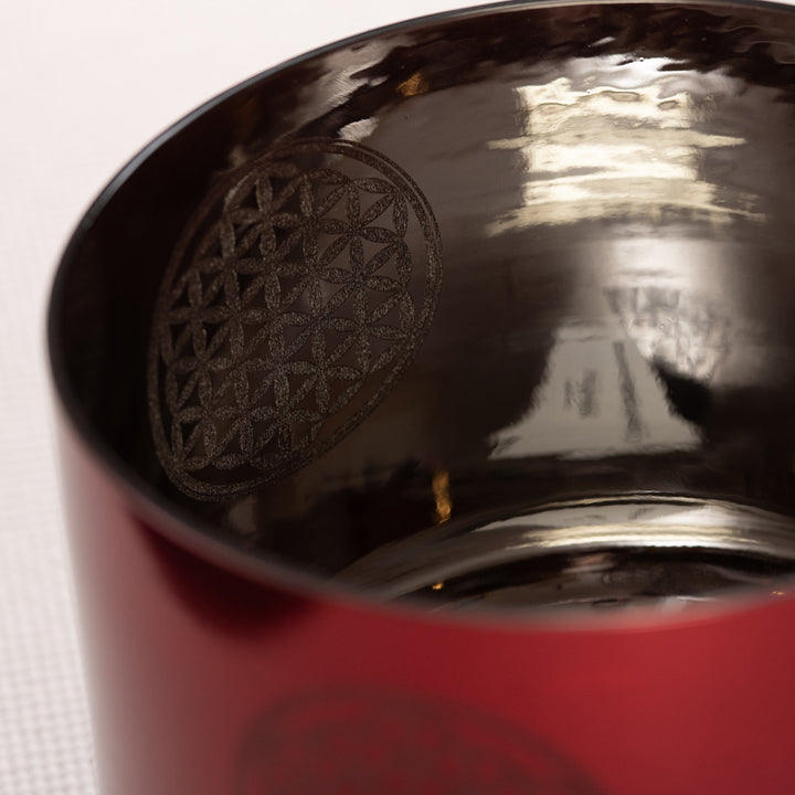 9" B+36 Ruby Ray with Flower of Life Singing Bowl