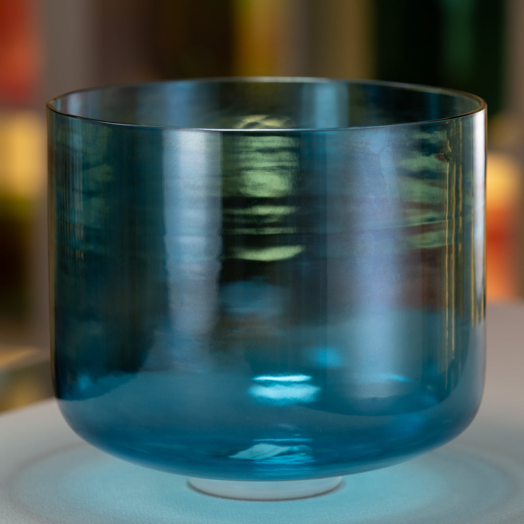 11.75" E-41 Caribbean Blue Crystal Singing Bowl