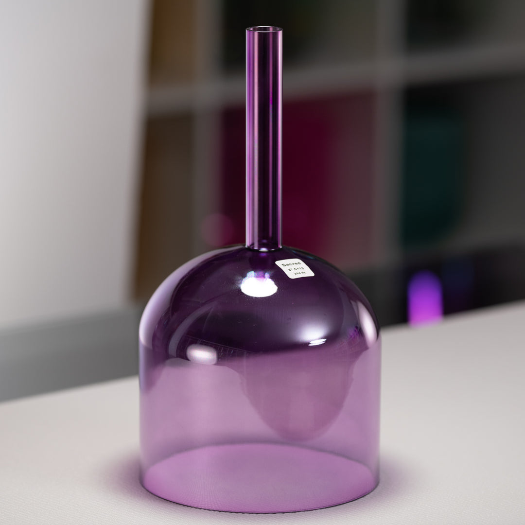 8" C+15 Lavender Lotus Crystal Singing Bowl, Handheld