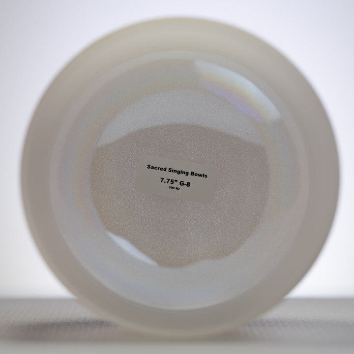 7.75" G-8 White Frosted Singing Bowl with Angel Aura inside