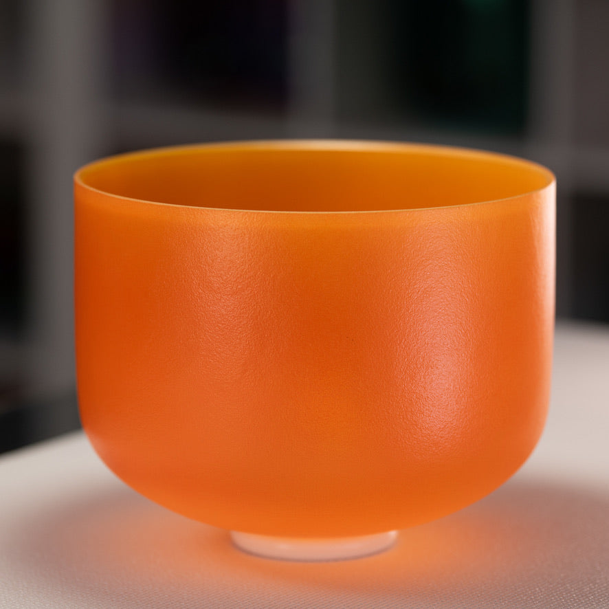 12" C#-27 Setting Sun Frosted Crystal Singing Bowl