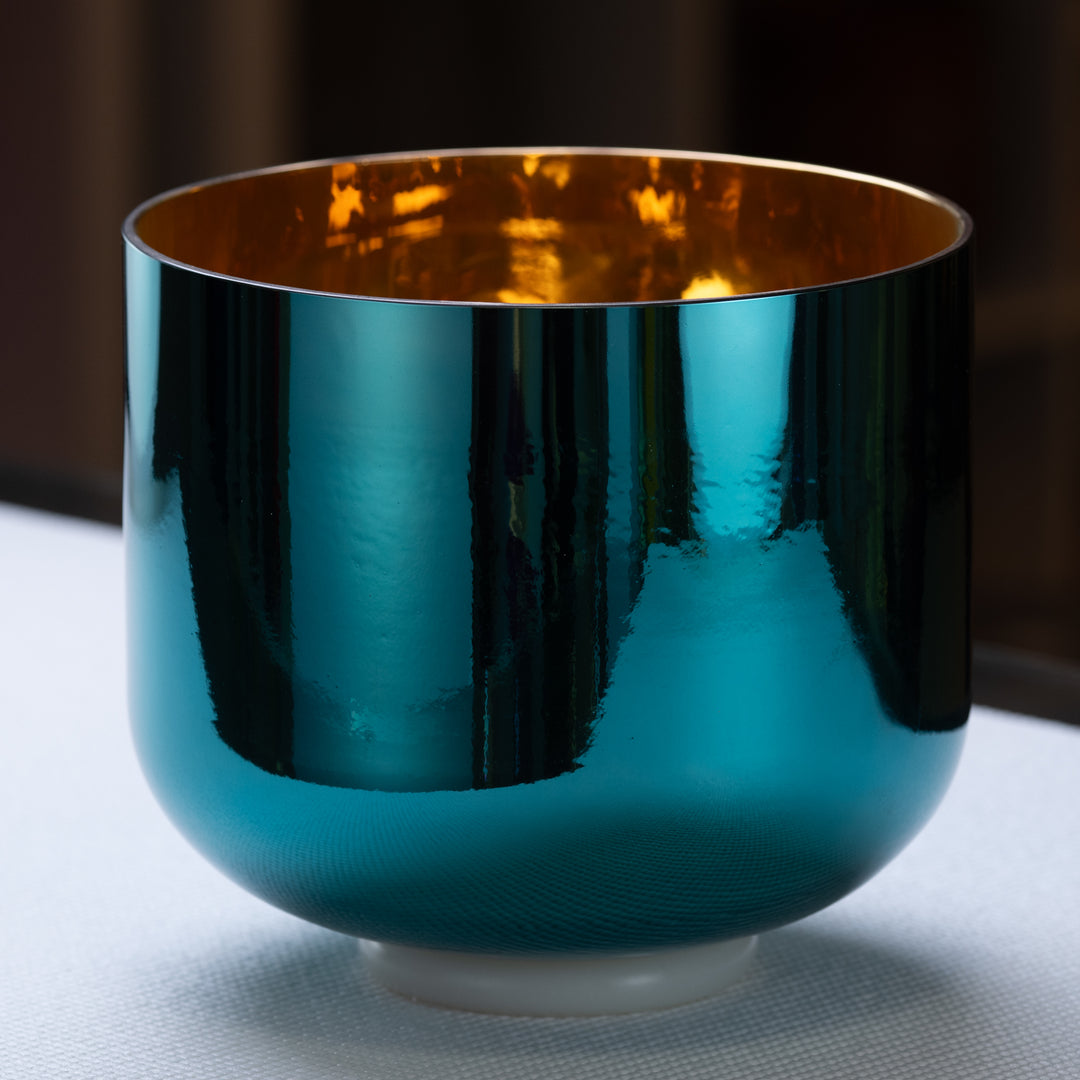 9" C#-39 Celestial Melody Crystal Singing Bowl, 24k Gold inside