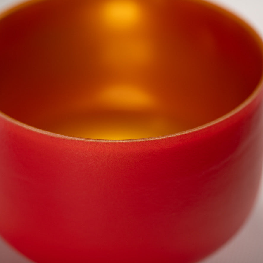 9.75" F#-22 Sedona Sunrise Frosted Crystal Singing Bowl