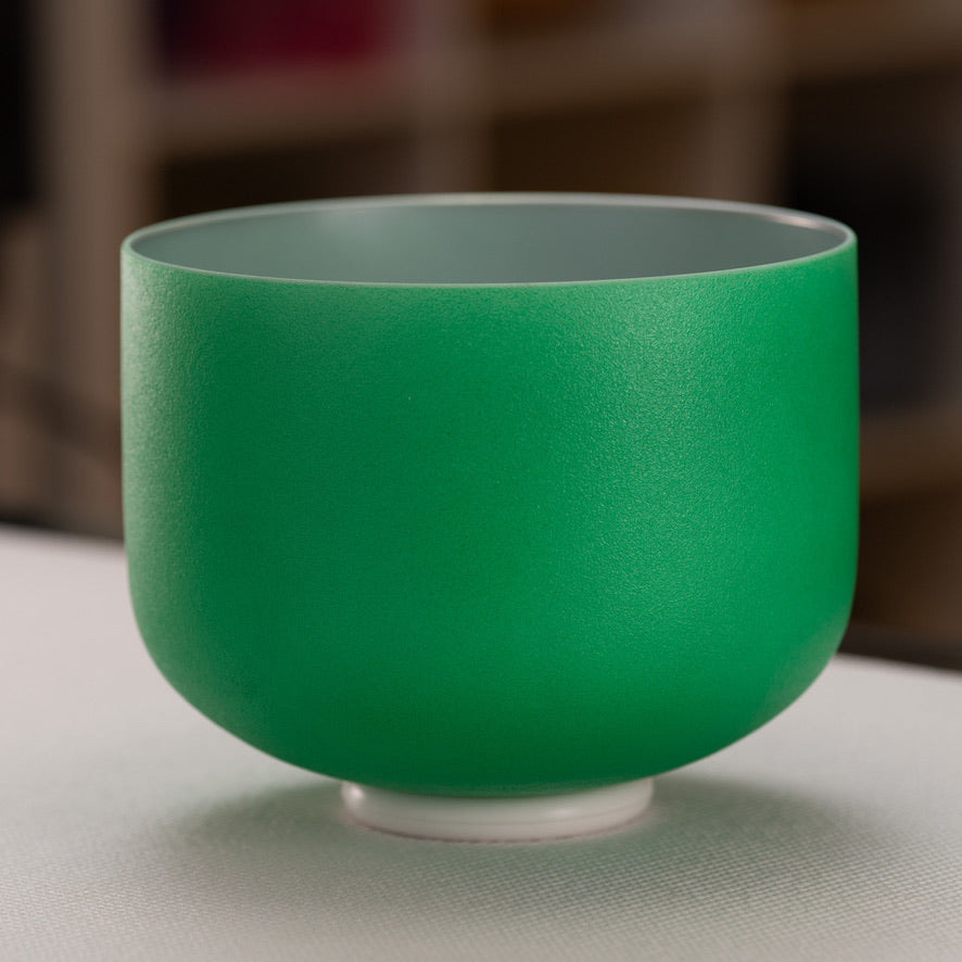 10" C#-22 Emerald Heart Frosted Singing Bowl