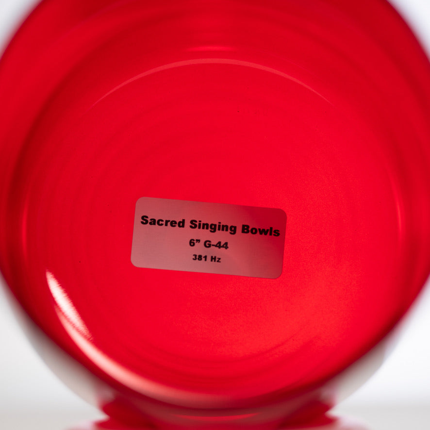 6" G-44 Ruby Ray Crystal Singing Bowl