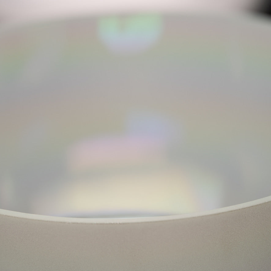 13.5" C+0 White Frosted Bowl with Angel Aura inside