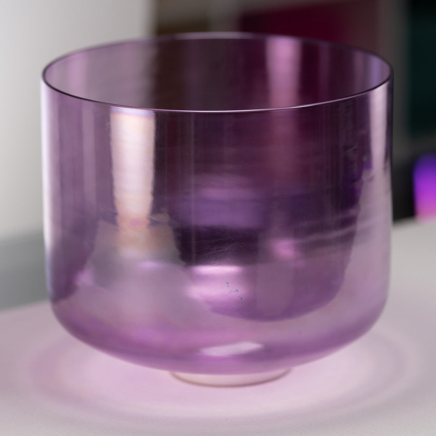 12" C#-9 Lavender Lotus Crystal Singing Bowl, Perfect Pitch