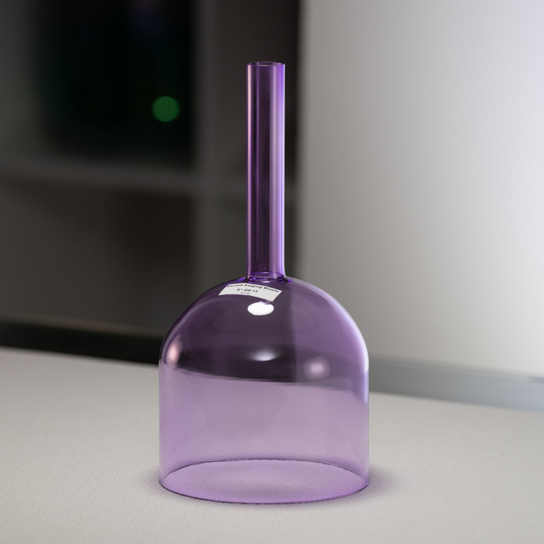 6" G#-15 Lavender Lotus Handheld Crystal Singing Bowl