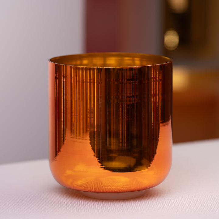 8" C#+21 Solar Soul Crystal Singing Bowl, Gold inside