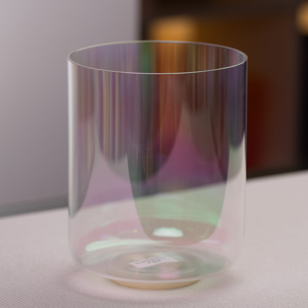 8" D+38 Prismatic Crystal Singing Bowl, Tall