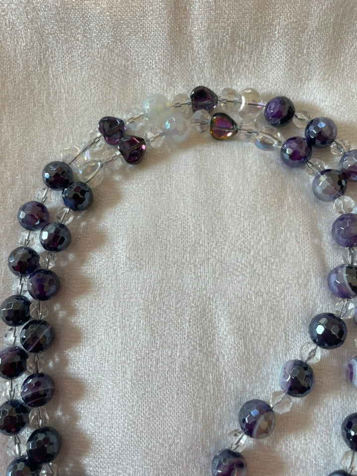 Faceted Purple Agate Mala
