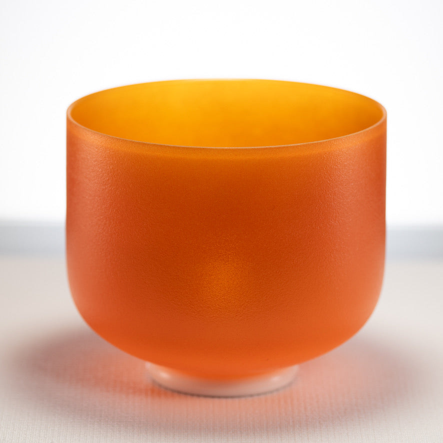 9" F-22 Setting Sun Frosted Crystal Singing Bowl
