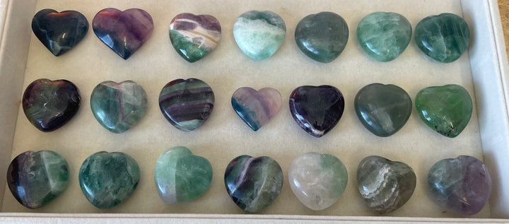 Fluorite Puffy Hearts