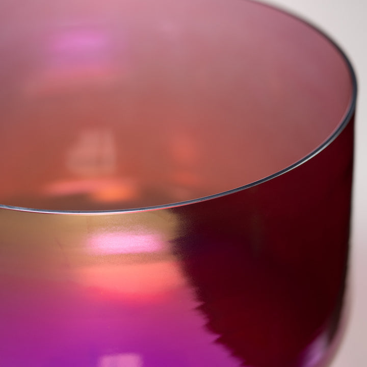13" D-8 Healing Violet Flame Crystal Singing Bowl, Perfect Pitch