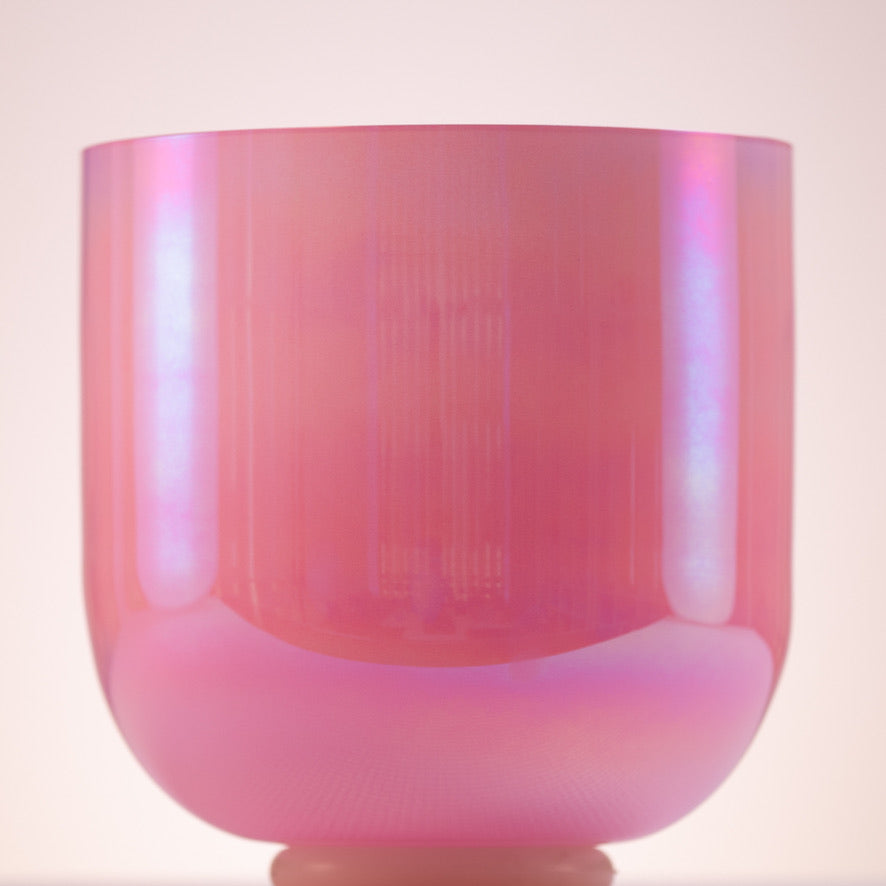 9” F+44 Rose Blossom Crystal Singing Bowl, Prismatic