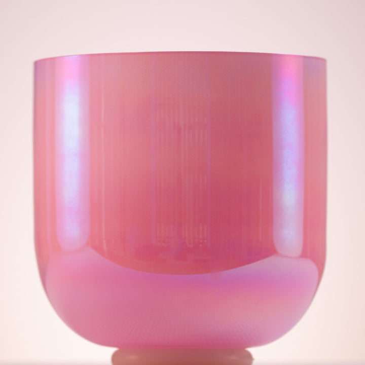 9” F+44 Rose Blossom Crystal Singing Bowl, Prismatic