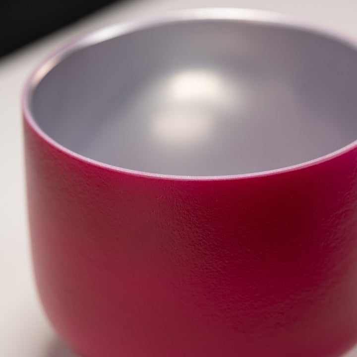 7.75" C+1 Dreamy Peony Frosted Crystal Singing Bowl, Silver inside