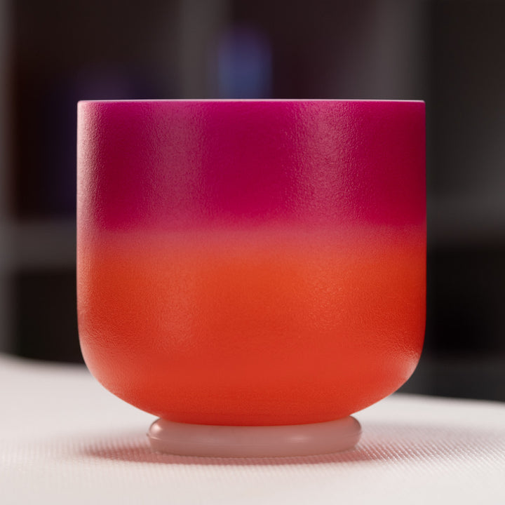 7" B-2 Frosted Harmonic Sunrise Crystal Singing Bowl, Silver inside from Sacred Singing Bowls™
