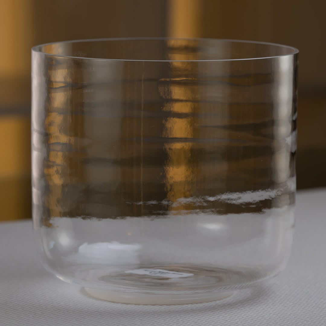 8.25" B-8 Clear Quartz Crystal Singing Bowl, Perfect Pitch