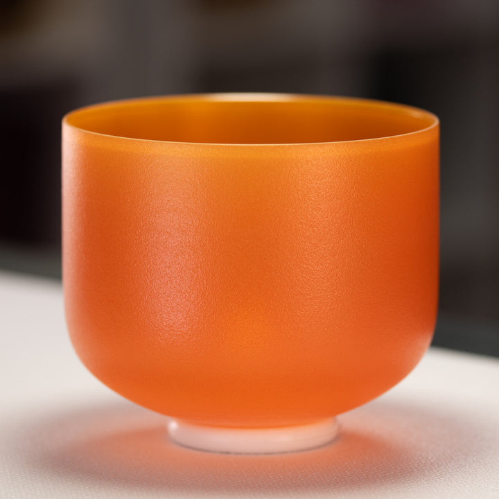 9" F-22 Setting Sun Frosted Crystal Singing Bowl