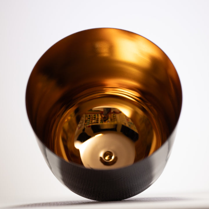 7.75" C-6 Divine Violet Flame Crystal Singing Bowl, 24k Gold inside