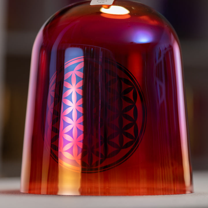 8" C#+3 Topaz Transformation Crystal Singing Bowl with Flower of Life