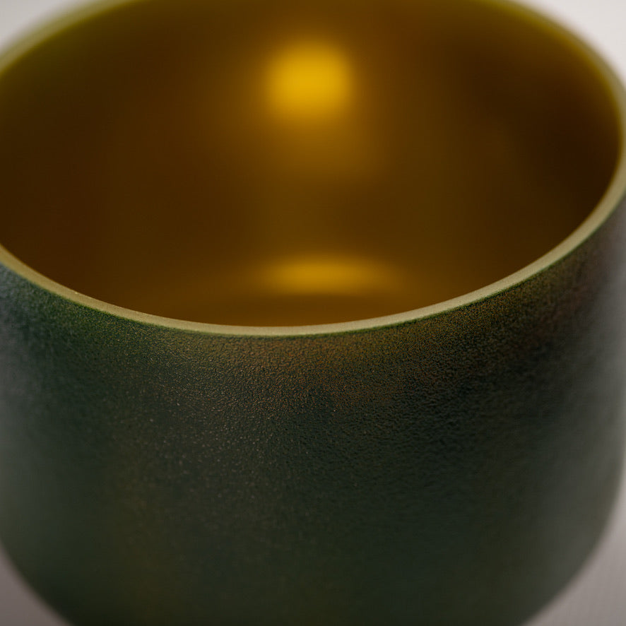 9" B-28 Emerald Heart Frosted Crystal Singing Bowl