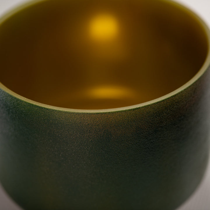 9" B-28 Emerald Heart Frosted Crystal Singing Bowl