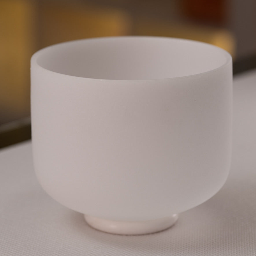 Sacred Singing Bowls: White Frosted Bowl