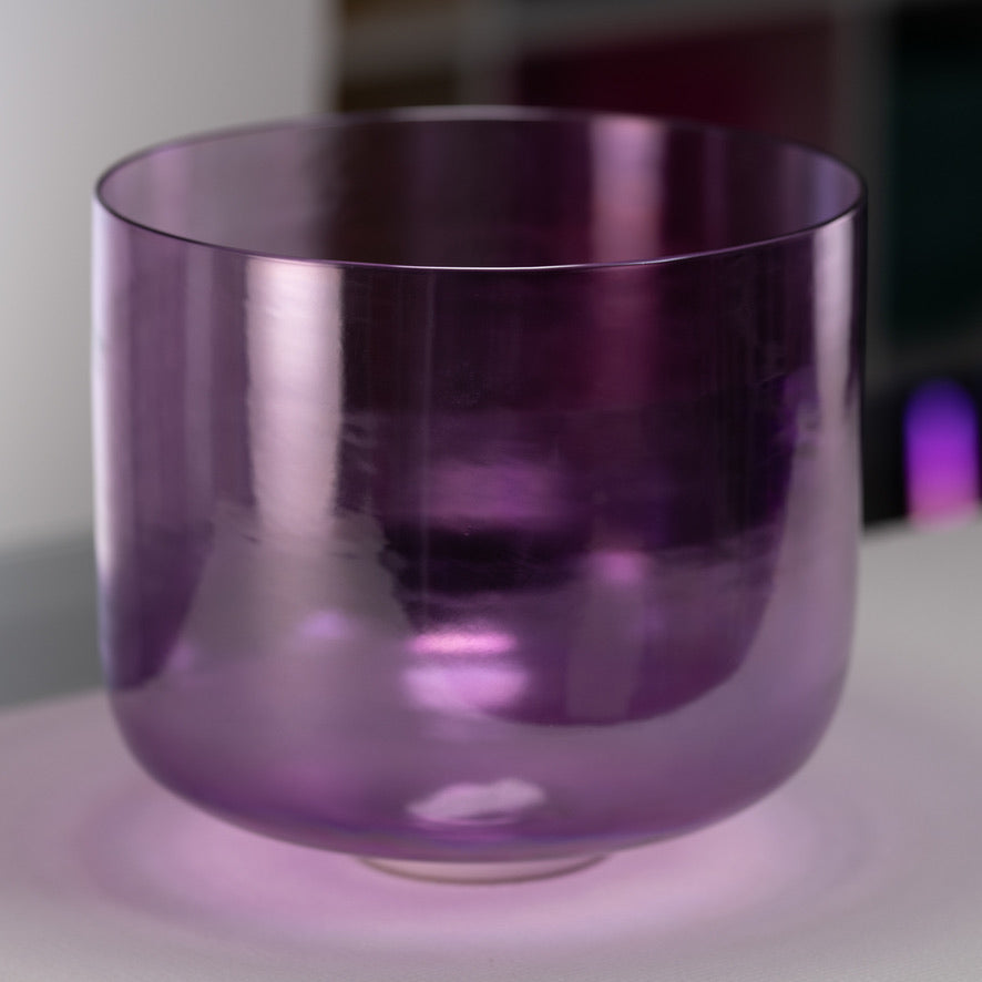 12" B+45 Lavender Lotus Crystal Singing Bowl