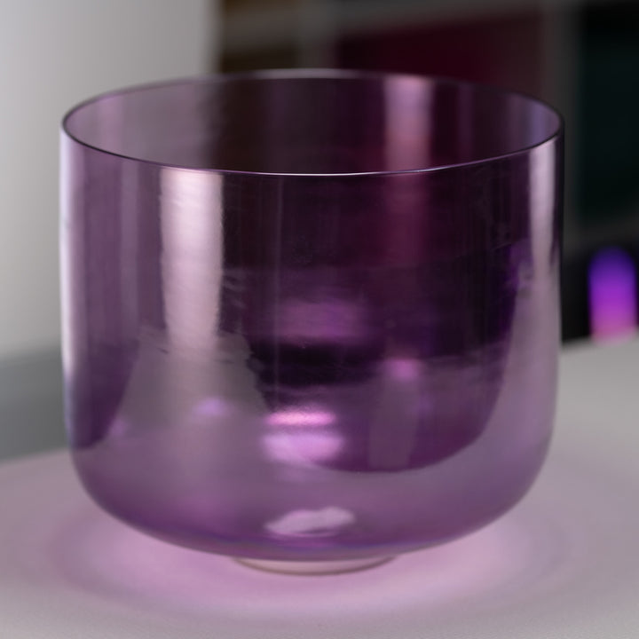 12" B+45 Lavender Lotus Crystal Singing Bowl