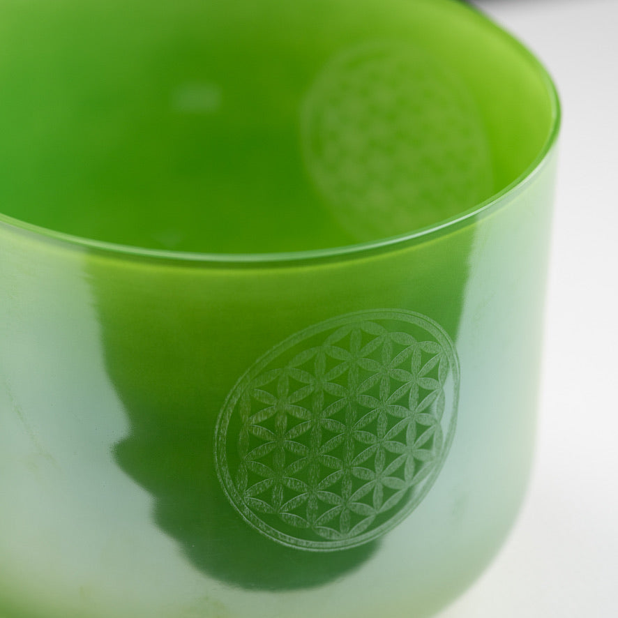 9" A#+7 Forest Fairy Singing Bowl with Flower of Life