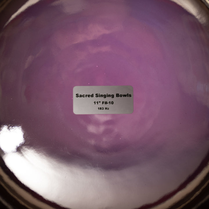 11" F#-10 Radiant Rose Crystal Singing Bowl, Perfect Pitch