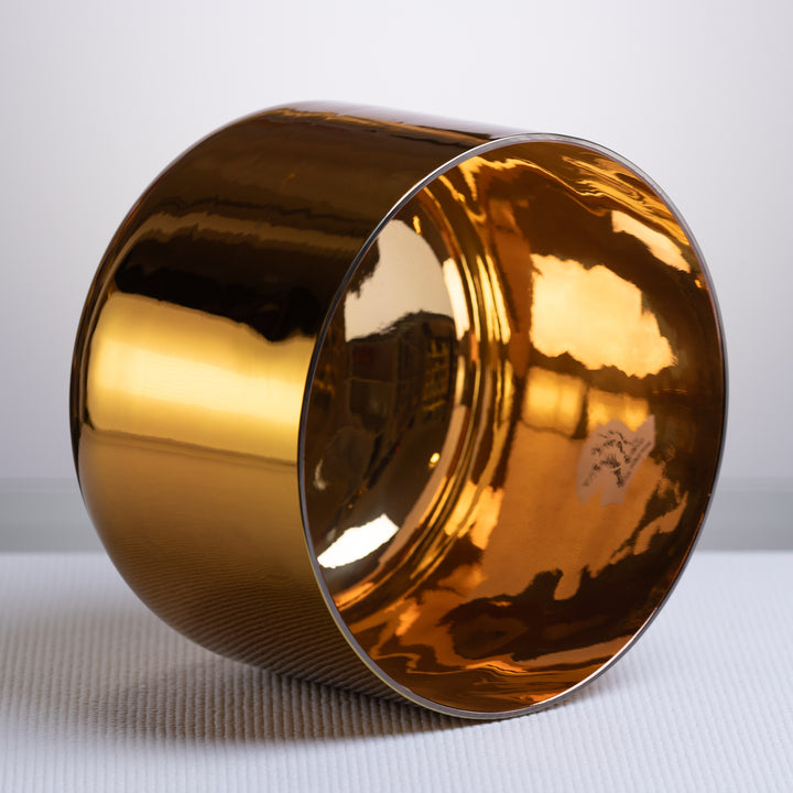 11" G#-16 Harmonic Sun Crystal Singing Bowl, 24k Gold inside