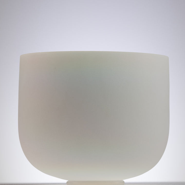 10.75" E-2 White Frosted Singing Bowl with Angel Aura inside