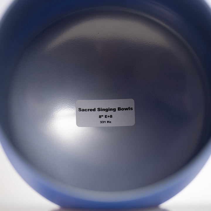 8" E+8 Father Sky Frosted Crystal Singing Bowl, Silver inside