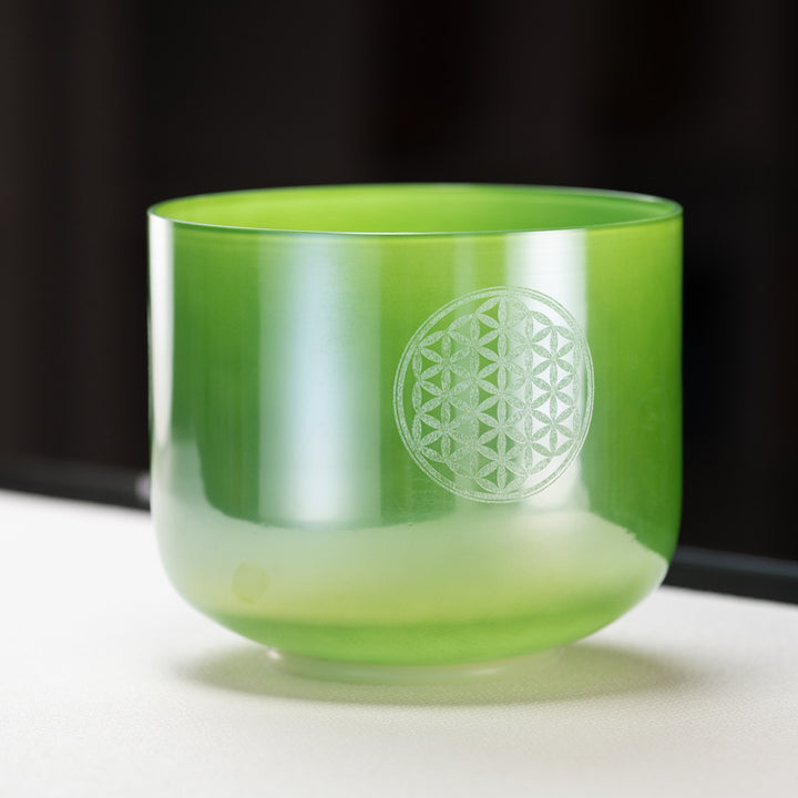 9" A#+7 Forest Fairy Singing Bowl with Flower of Life