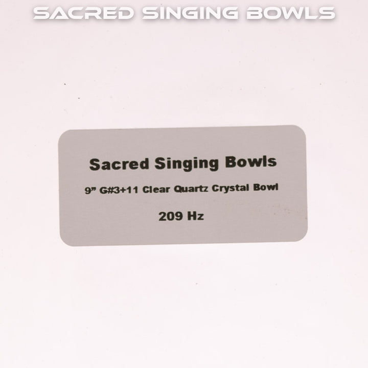 9" G#+11 Clear Quartz Crystal Singing Bowl