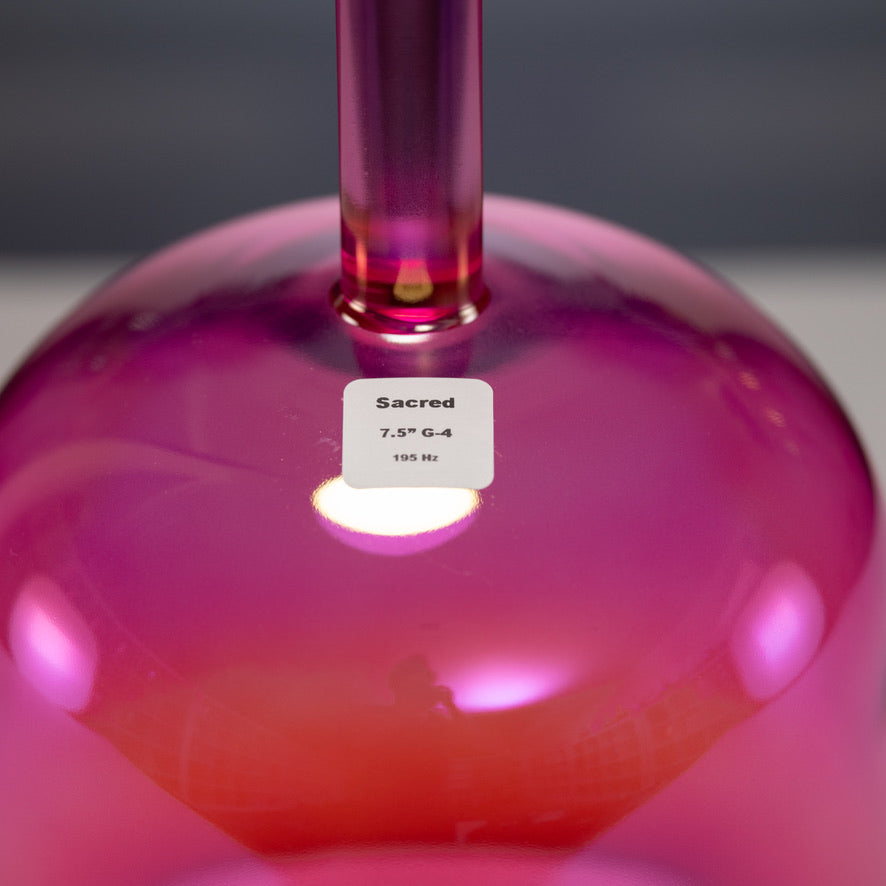 7.5" G-4 Harmonic Sunrise Crystal Singing Bowl, Handheld