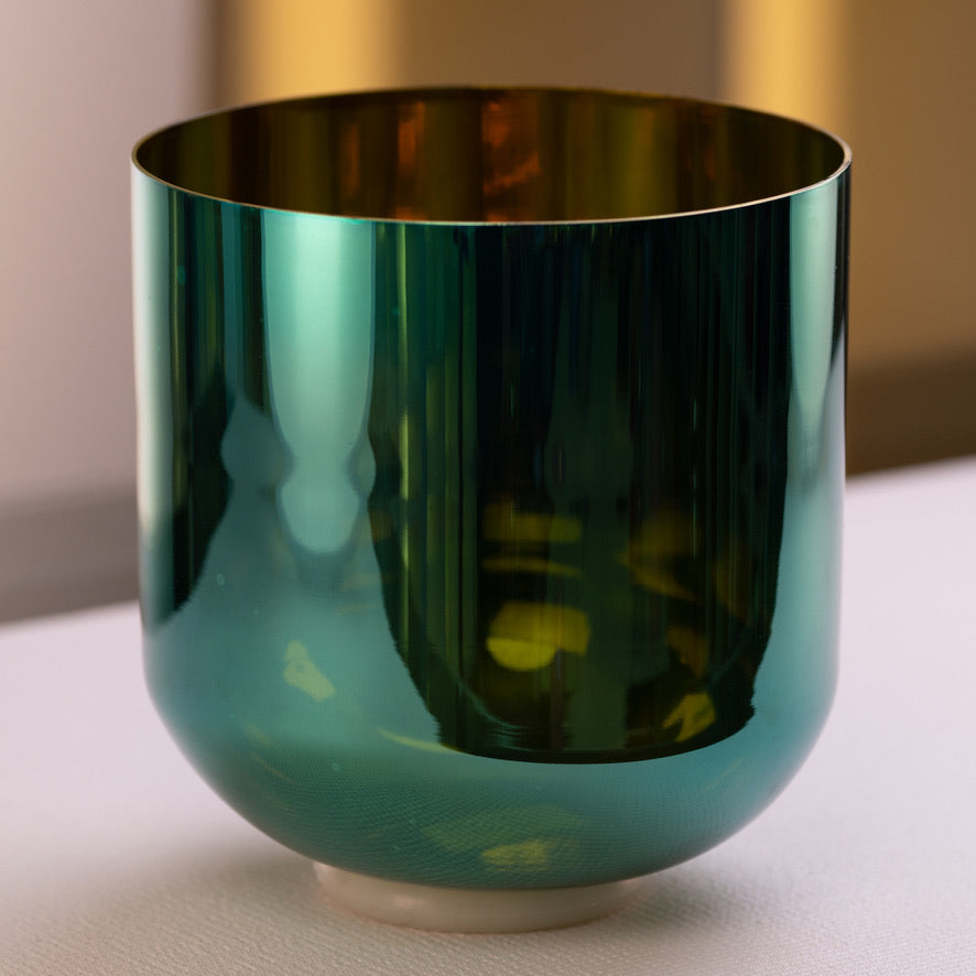 9.25” D#-29 Earth Magic Crystal Singing Bowl, Gold inside