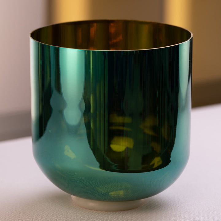 9.25” D#-29 Earth Magic Crystal Singing Bowl, Gold inside